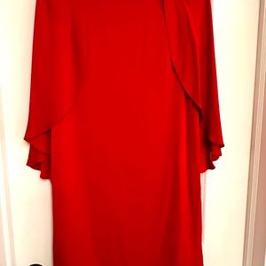 Milly red dress with tank straps and flowy “sleeves”. Size 4